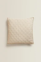 HOUSSE DE COUSSIN ÉDREDON MATELASSÉ POIS