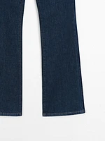 Jean bootcut taille basse en coton mélangé