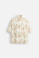RELAXED FIT GEOMETRIC PRINT SHIRT