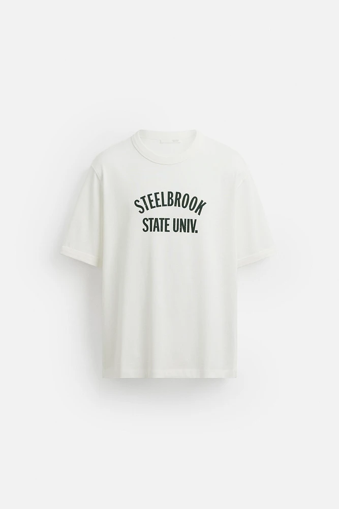 RIBBED TEXT T-SHIRT