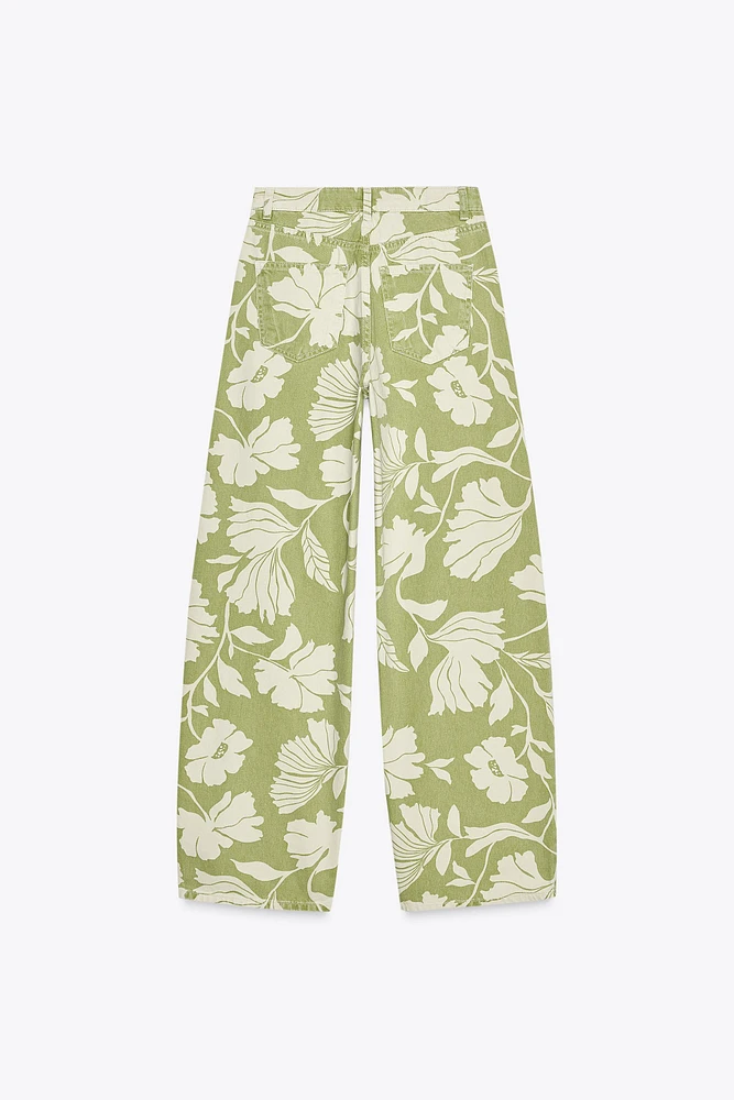 Z1975 STRAIGHT HIGH RISE FULL LENGTH PRINTED JEANS