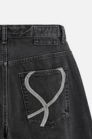 JEAN BAGGY À BRODERIES