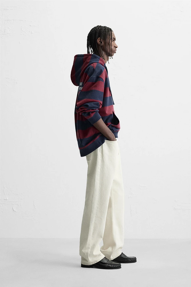 STRIPED HOODED SWEATSHIRT