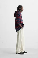 STRIPED HOODED SWEATSHIRT