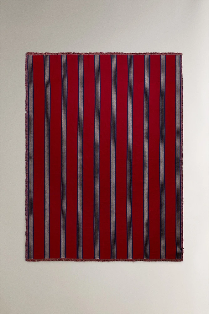 STRIPED COTTON BLANKET