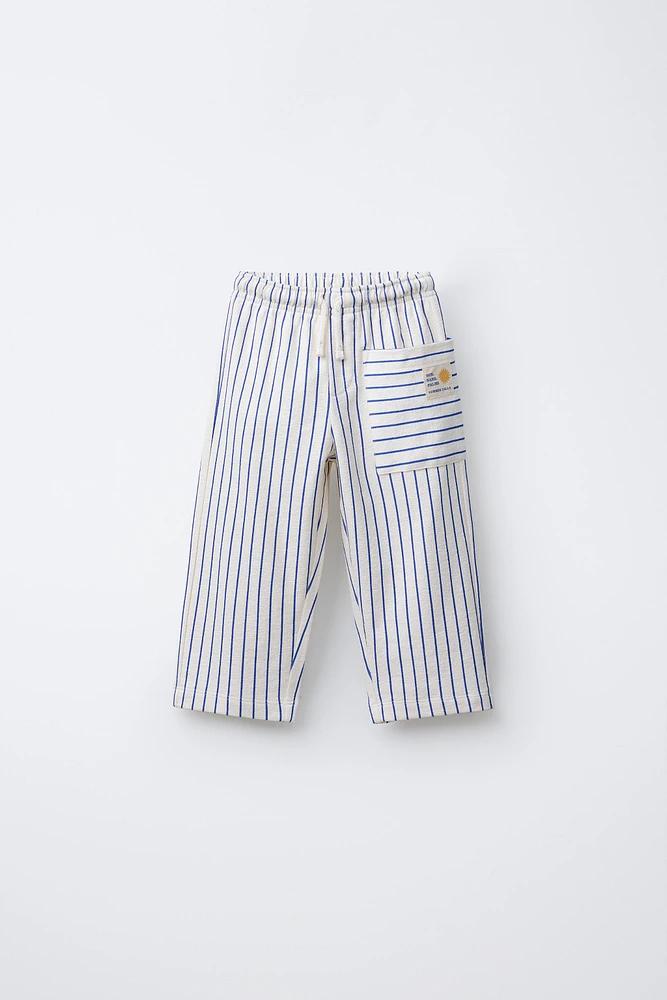 STRIPED TEXTURED PANTS