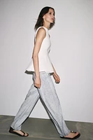 ZW COLLECTION TAPERED COATED MID-RISE JEANS