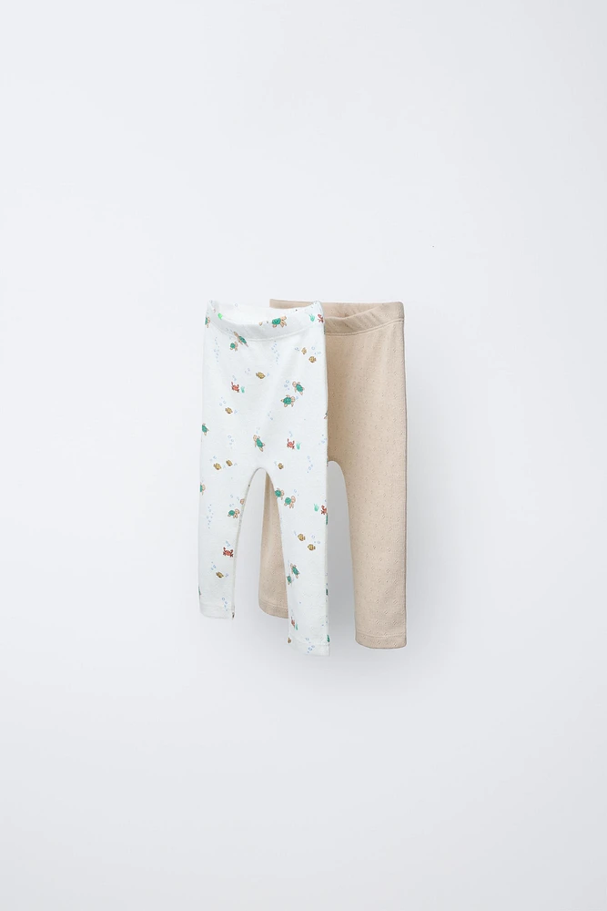 TWO-PACK SEA POINTELLE LEGGINGS