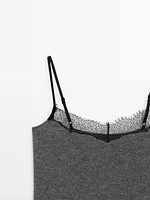 Top nuisette à dentelle