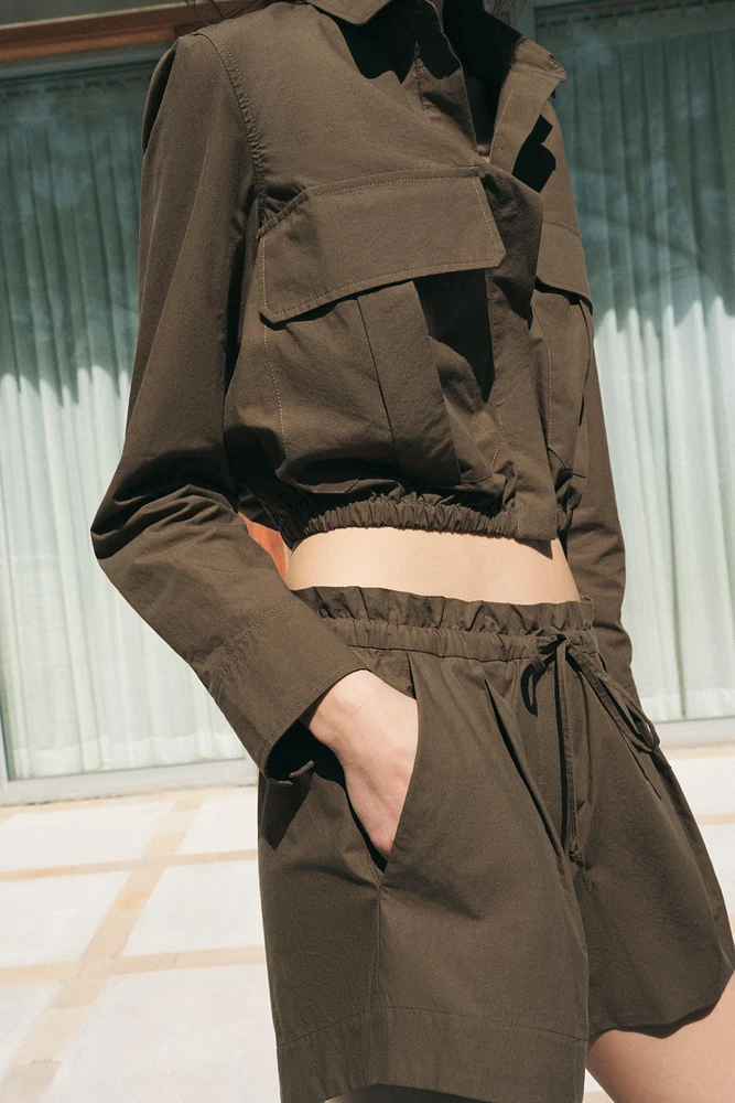 CROPPED SHIRT WITH POCKETS ZW COLLECTION