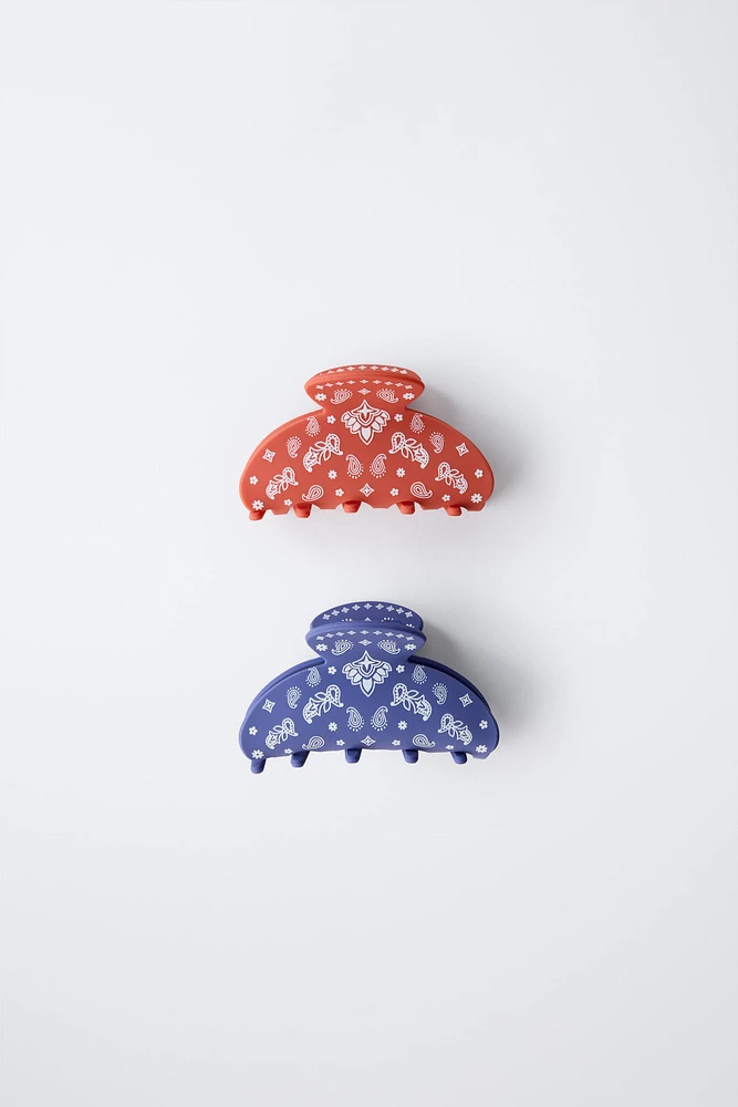 PACK OF TWO PAISLEY PRINT CLIPS