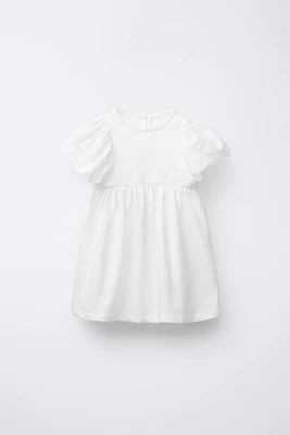 RUFFLED COMBINATION DRESS
