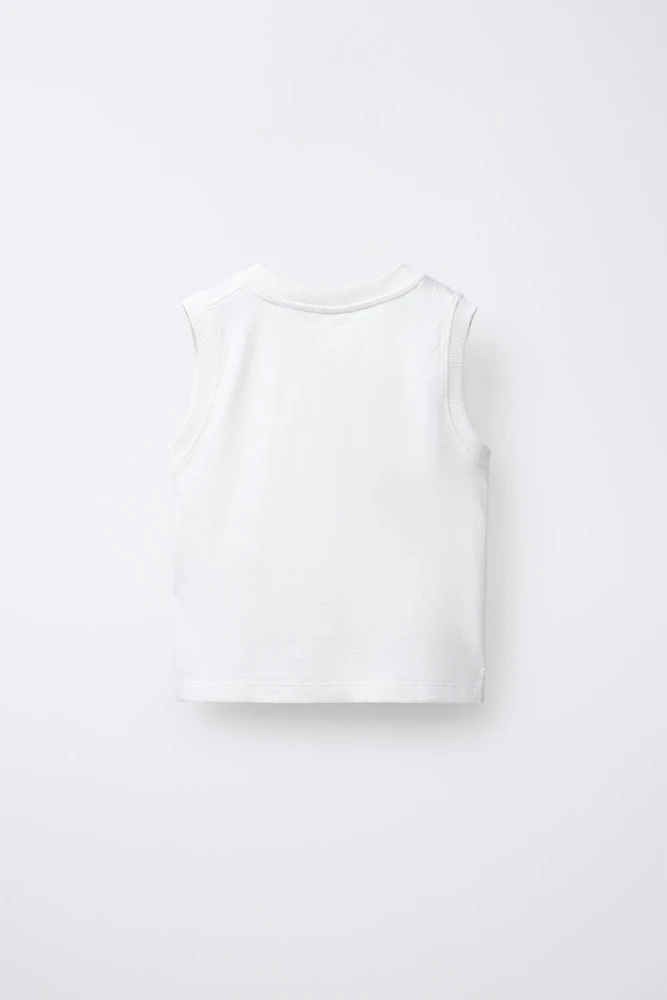 SLEEVELESS POCKET T-SHIRT