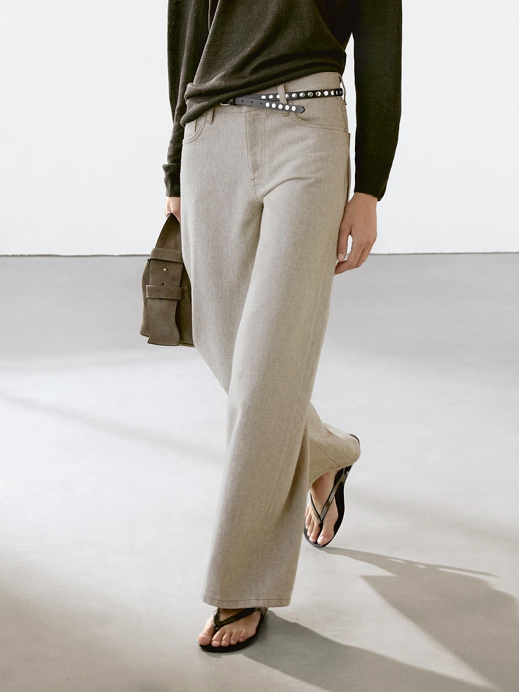Jean wide leg taille moyenne