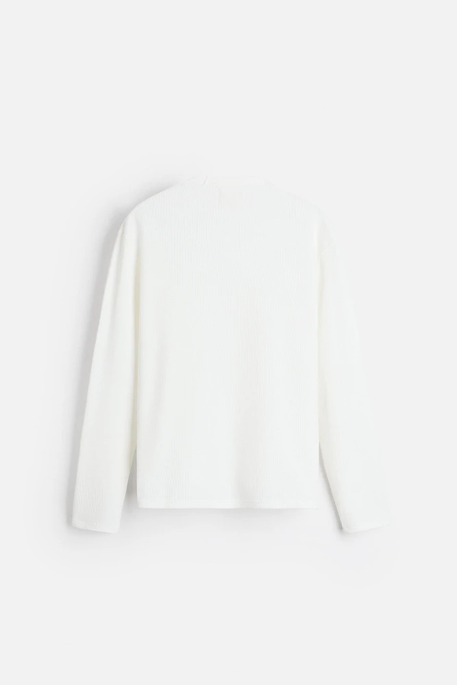 T-SHIRT À TEXTURE QUADRILLÉE
