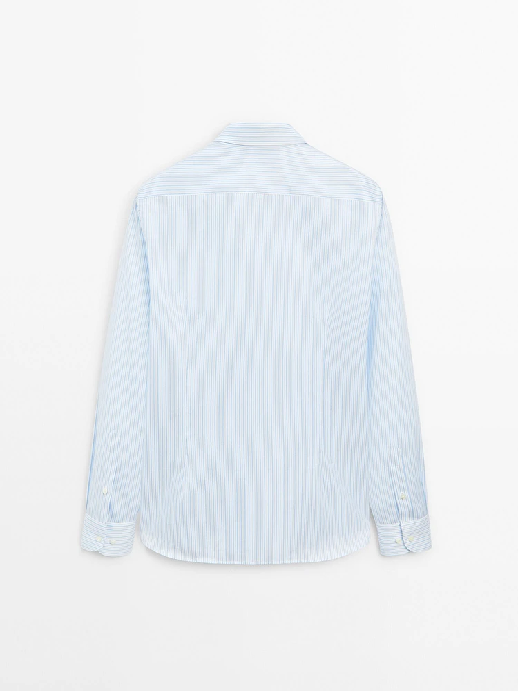 Chemise double rayure 100 % coton