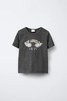 T-SHIRT À EFFET DÉLAVÉ IMPRIMÉ