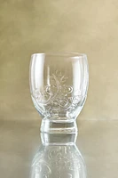RAISED FLORAL DESIGN GLASS TUMBLER
