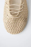 BALLERINES À LACETS EN CROCHET