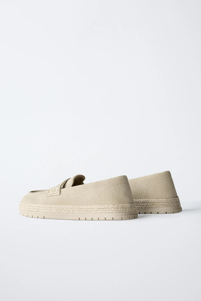 MOCASSINS SPORT EN CROÛTE DE CUIR