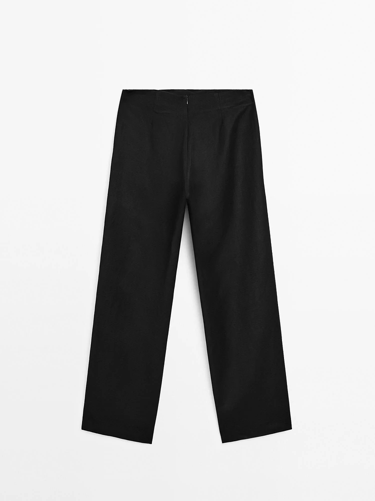 Pantalon straight détail taille