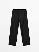 Pantalon straight détail taille