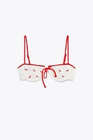 EMBROIDERED UNDERWIRE BIKINI TOP