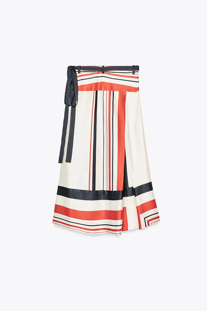 ASYMMETRIC STRIPED SKIRT ZW COLLECTION