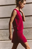 TOP GILET MAILLE BOUTONS LATÉRAUX