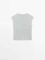 T-shirt léger bord-côte 100 % lin