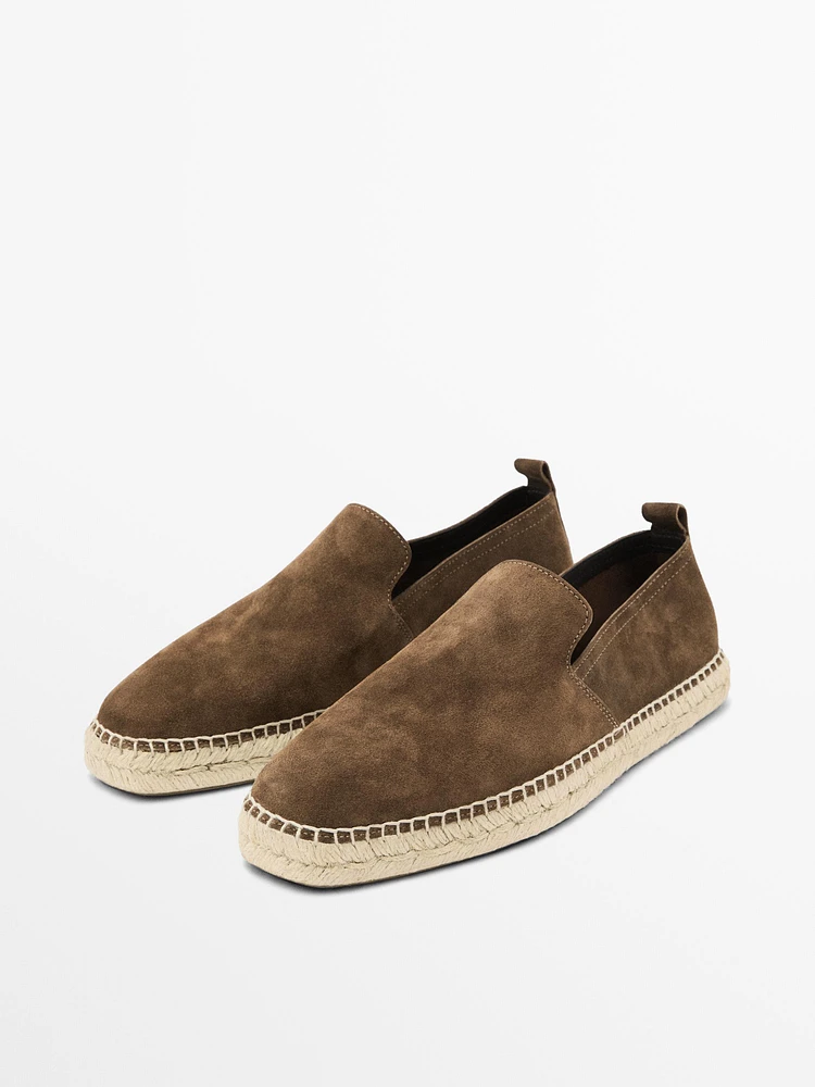 Split suede espadrilles