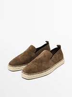 Split suede espadrilles