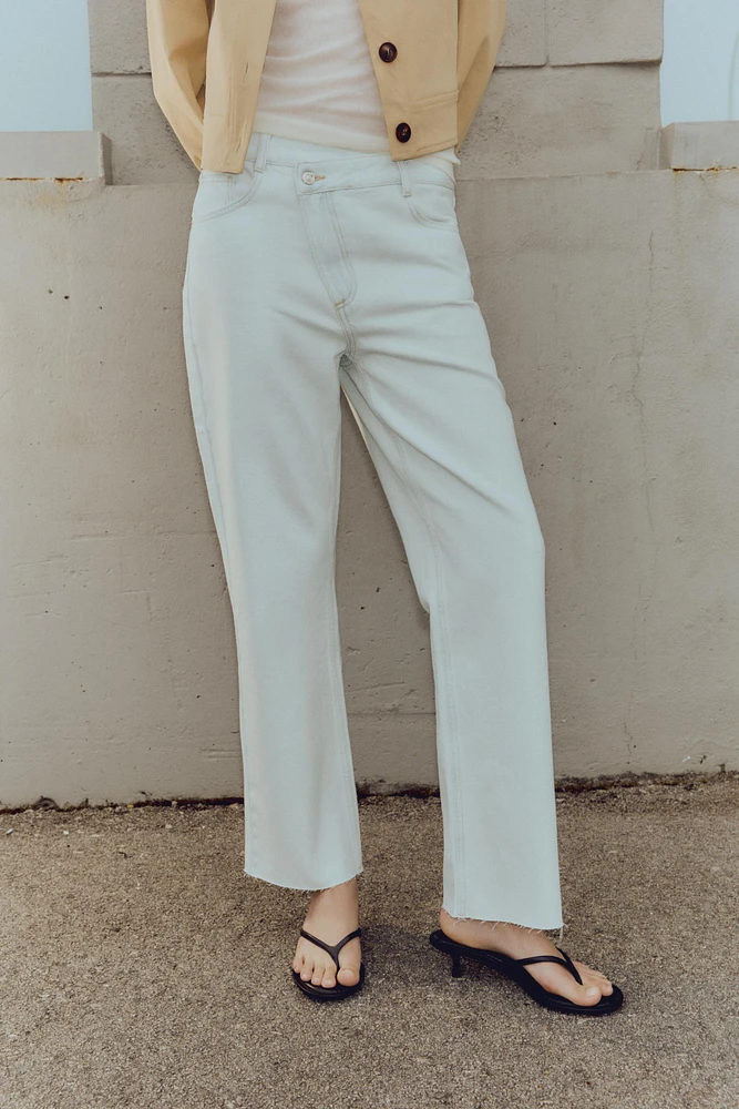 Z.09 STRAIGHT ANKLE HIGH WAIST CROSSOVER JEANS