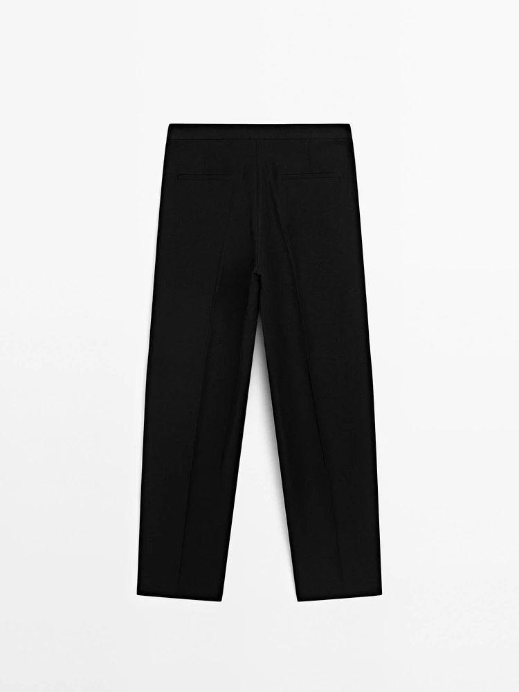 Pantalon lin droit et fluide