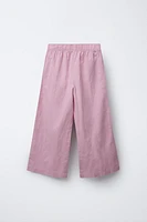 WIDE LEG LINEN BLEND PANTS