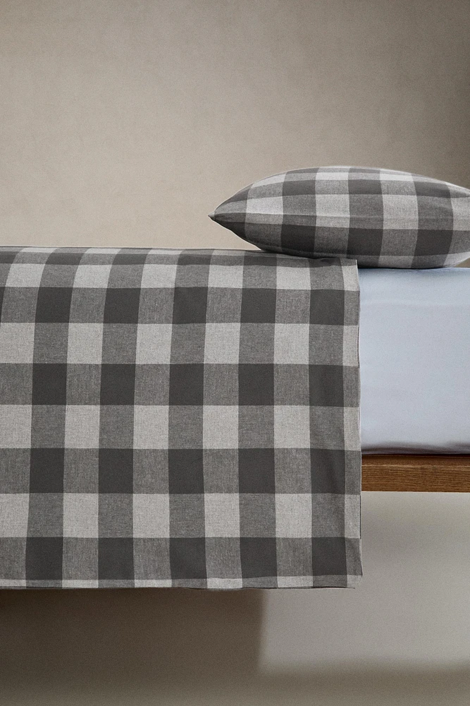 HOUSSE DE COUETTE FLANELLE CARREAUX