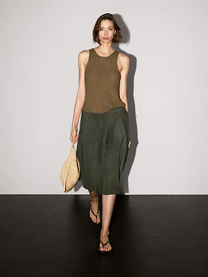 Embellished knit halter top