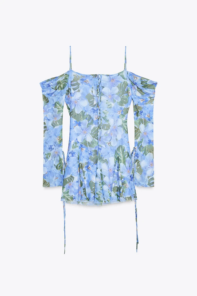 ROBE EN TULLE IMPRIMÉ FLEURS
