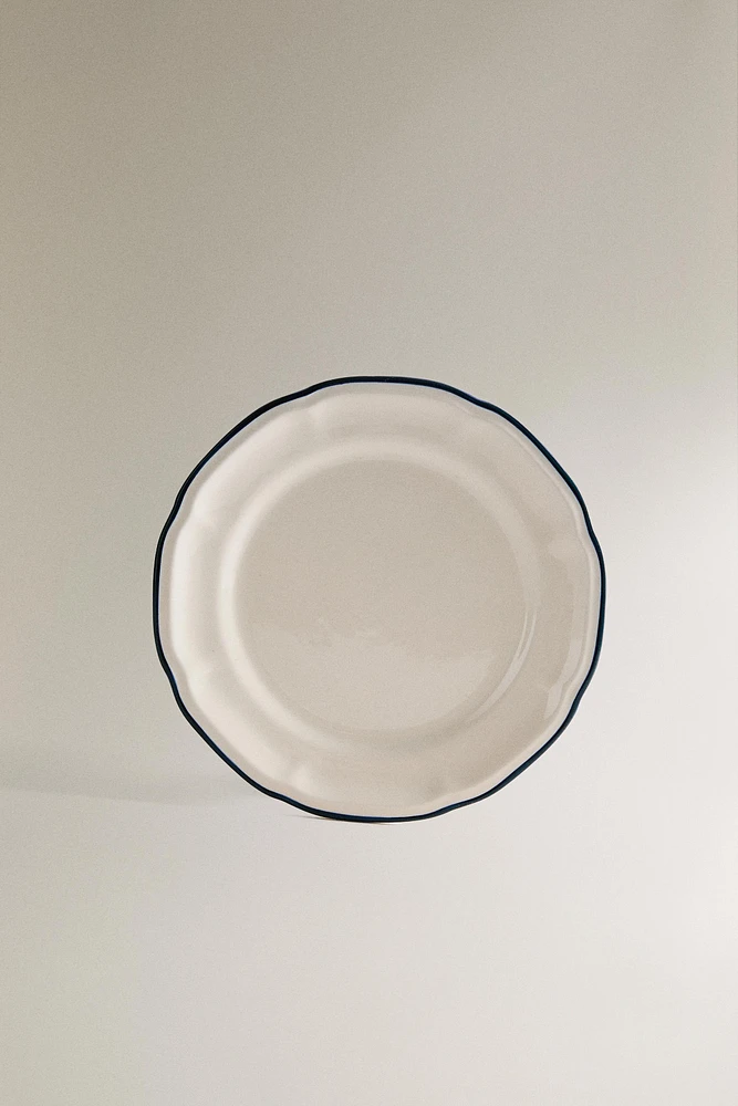 DESSERT PLATE WITH CONTRAST RIM