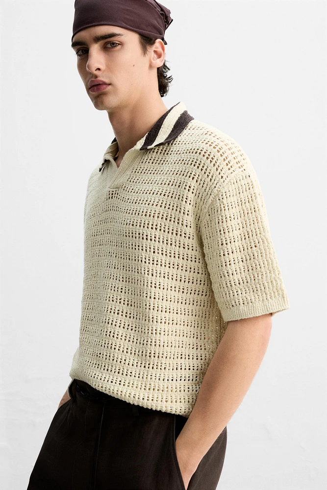 OPEN STRUCTURED POLO SHIRT