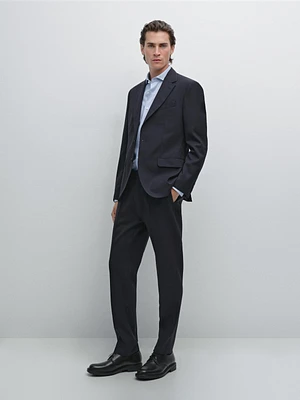 Wool blend suit blazer