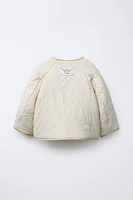 EMBROIDERED DAISY QUILTED JACKET