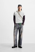 T-SHIRT CROPPED FIT STRUCTURÉ QUADRILLÉ