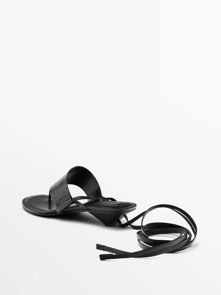 Sandales à lanières en cuir