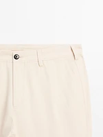 Pantalon slim en toile de coton mélangé