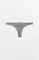 FLORAL POINTELLE THONG