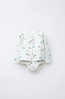 POINTELLE SEA BODYSUIT AND JACKET SET