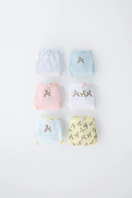 2-6 YEARS/ SIX-PACK OF UNICORN UNDERWEAR