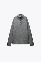 HIGH COLLAR KNIT SWEATER