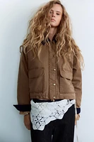 VESTE CIRÉE AVEC COL EN CONTRASTE